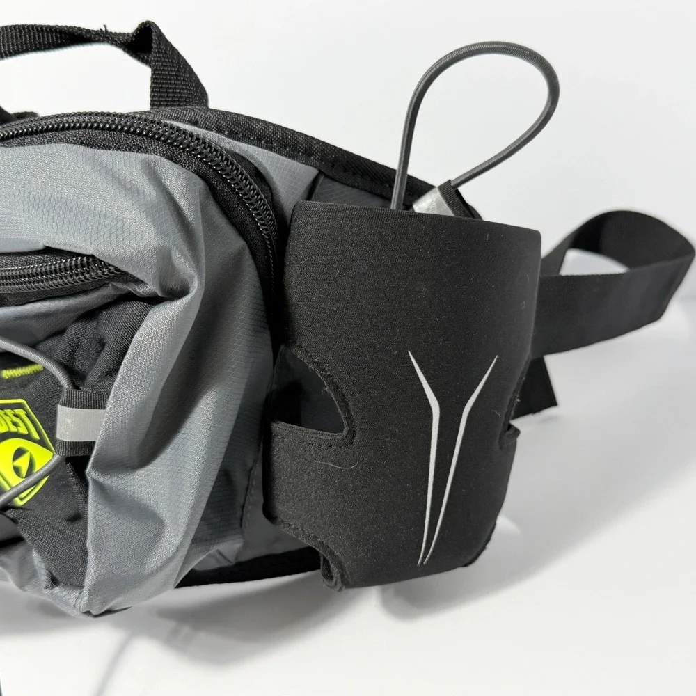 Quest Hydration Waist Pack Dual Bottle Holder Running Hiking Belt Grey Black